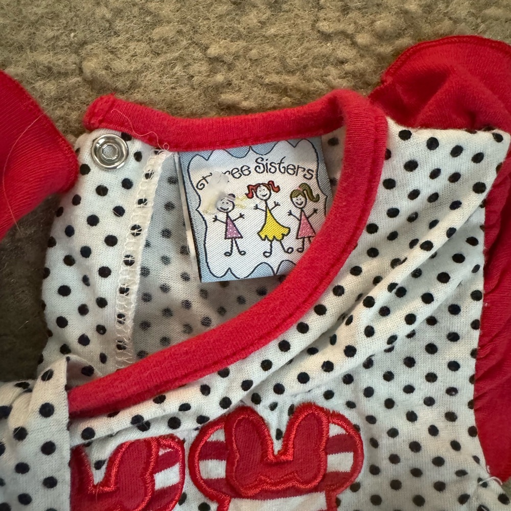 Polka Dot Baby Dress with Pink Accents - Picture 3 of 4